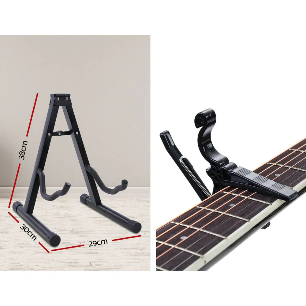 41 Inch Acoustic Guitar Equaliser Electric Output Cutaway w/ Stand Wood - Image 6