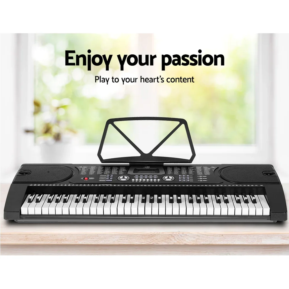 61 Keys Electronic Piano Keyboard Digital Electric w/ Stand Stool Black - Image 4