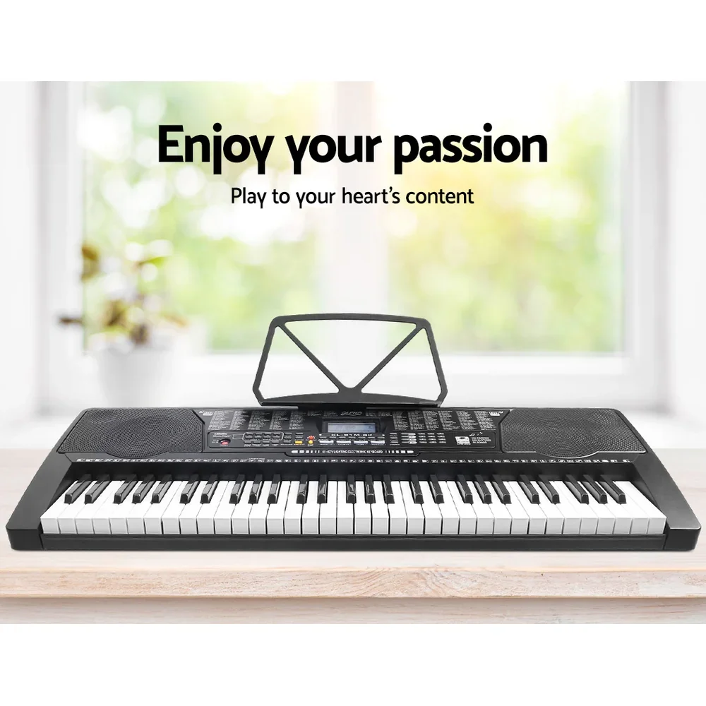 61 Keys Electronic Piano Keyboard Digital Electric w/ Stand Stool Lighted - Image 4