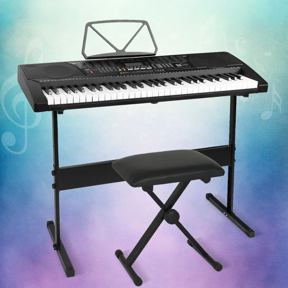 61 Keys Electronic Piano Keyboard Digital Electric w/ Stand Stool Lighted - Image 7