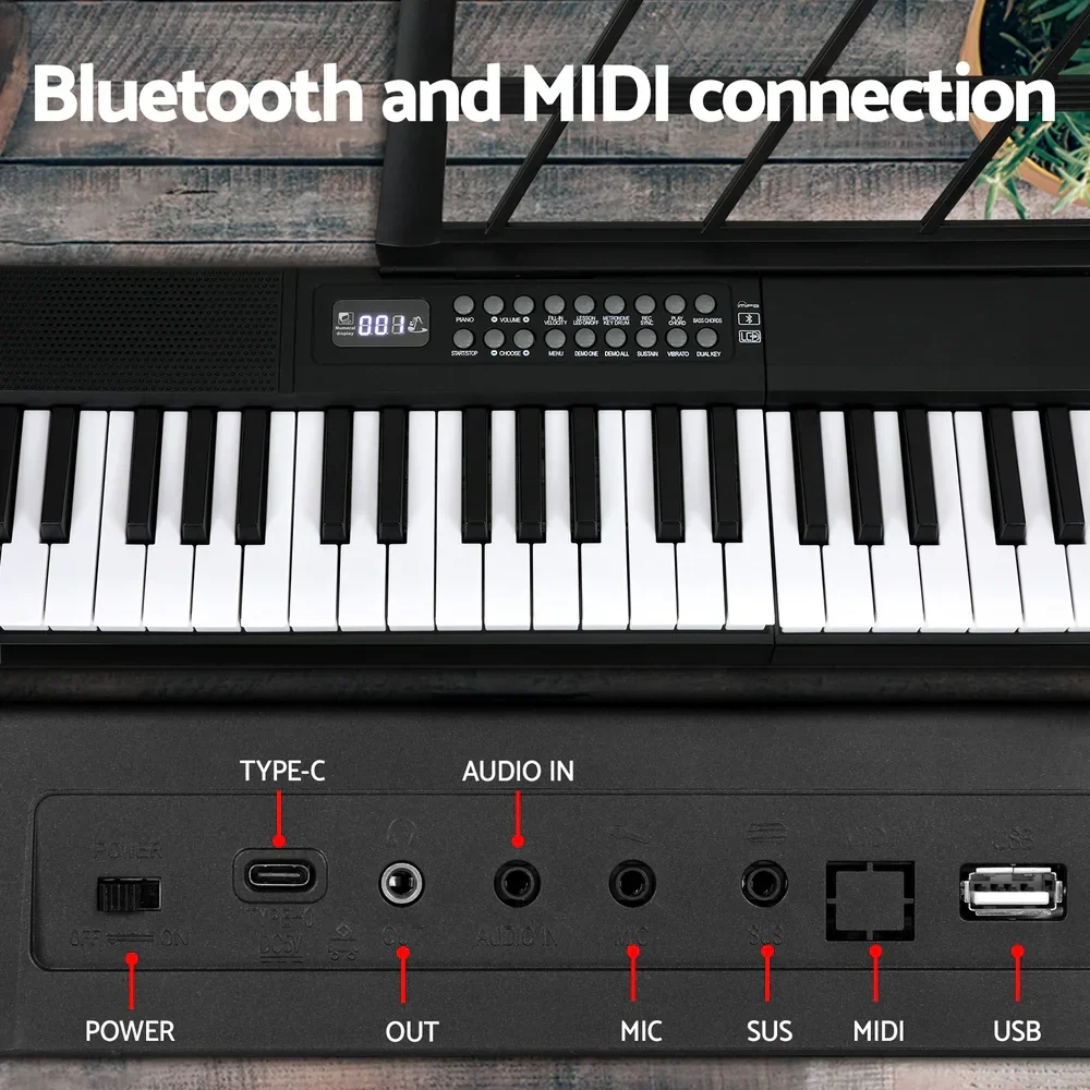 61 Keys Foldable Electronic Piano Keyboard Digital Electric w/ Carry Bag - Image 4
