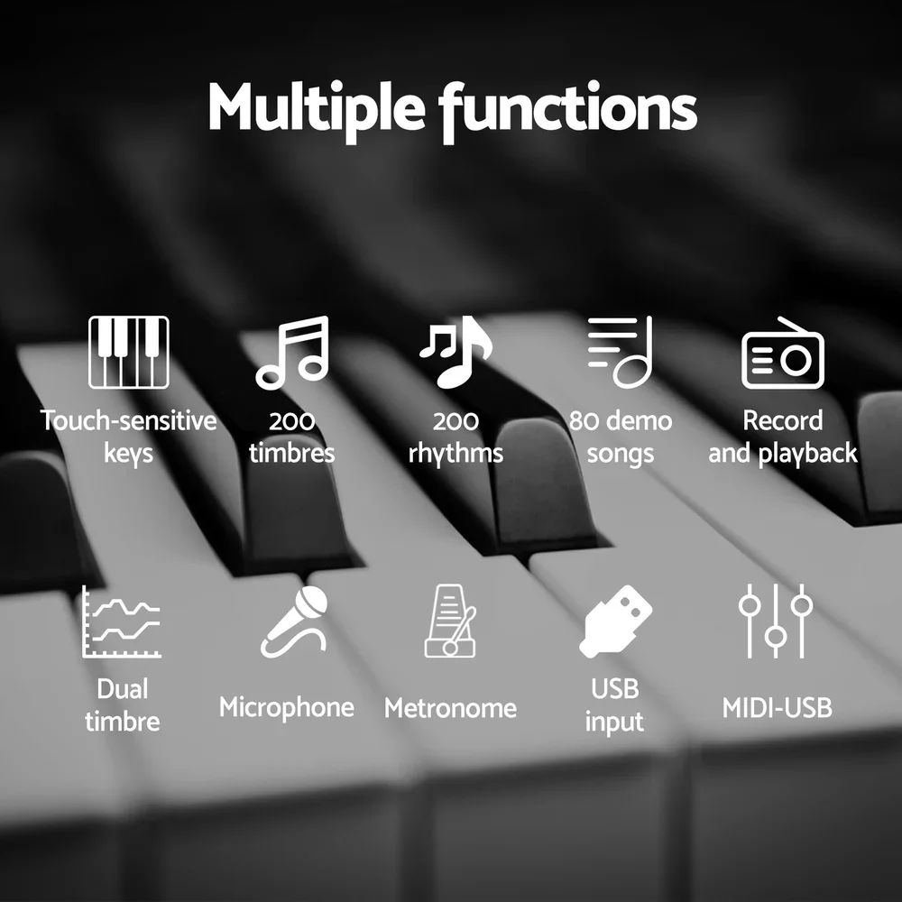 61 Keys Foldable Electronic Piano Keyboard Digital Electric w/ Carry Bag - Image 5