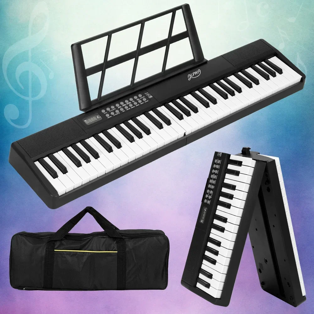 61 Keys Foldable Electronic Piano Keyboard Digital Electric w/ Carry Bag - Image 7