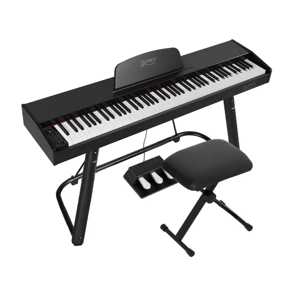 88 Keys Electronic Piano Keyboard Digital Electric w/ Stand Stool Weighted