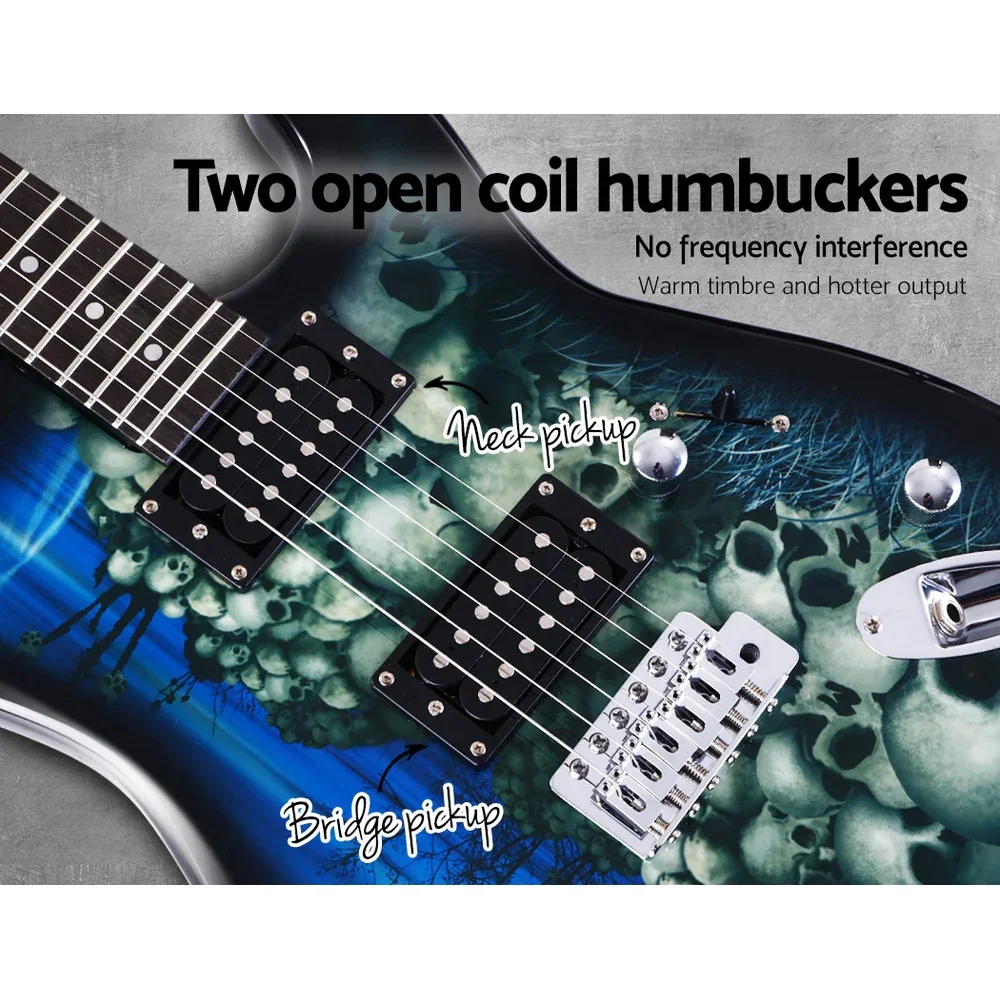 41 Inch Electirc Guitar Humbucker Pickup Switch Full Size Skull Pattern - Image 6