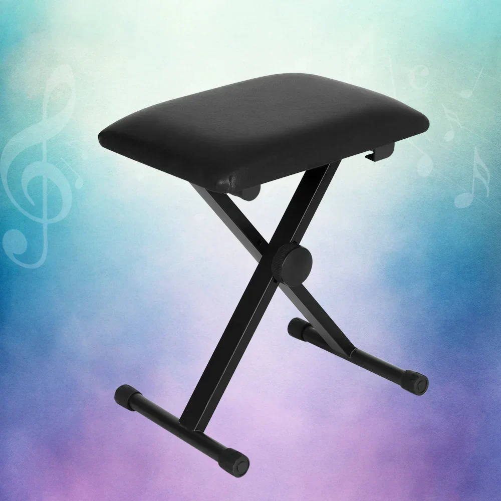 Piano Stool Adjustable Height Keyboard Seat Portable Bench Chair Black - Image 5