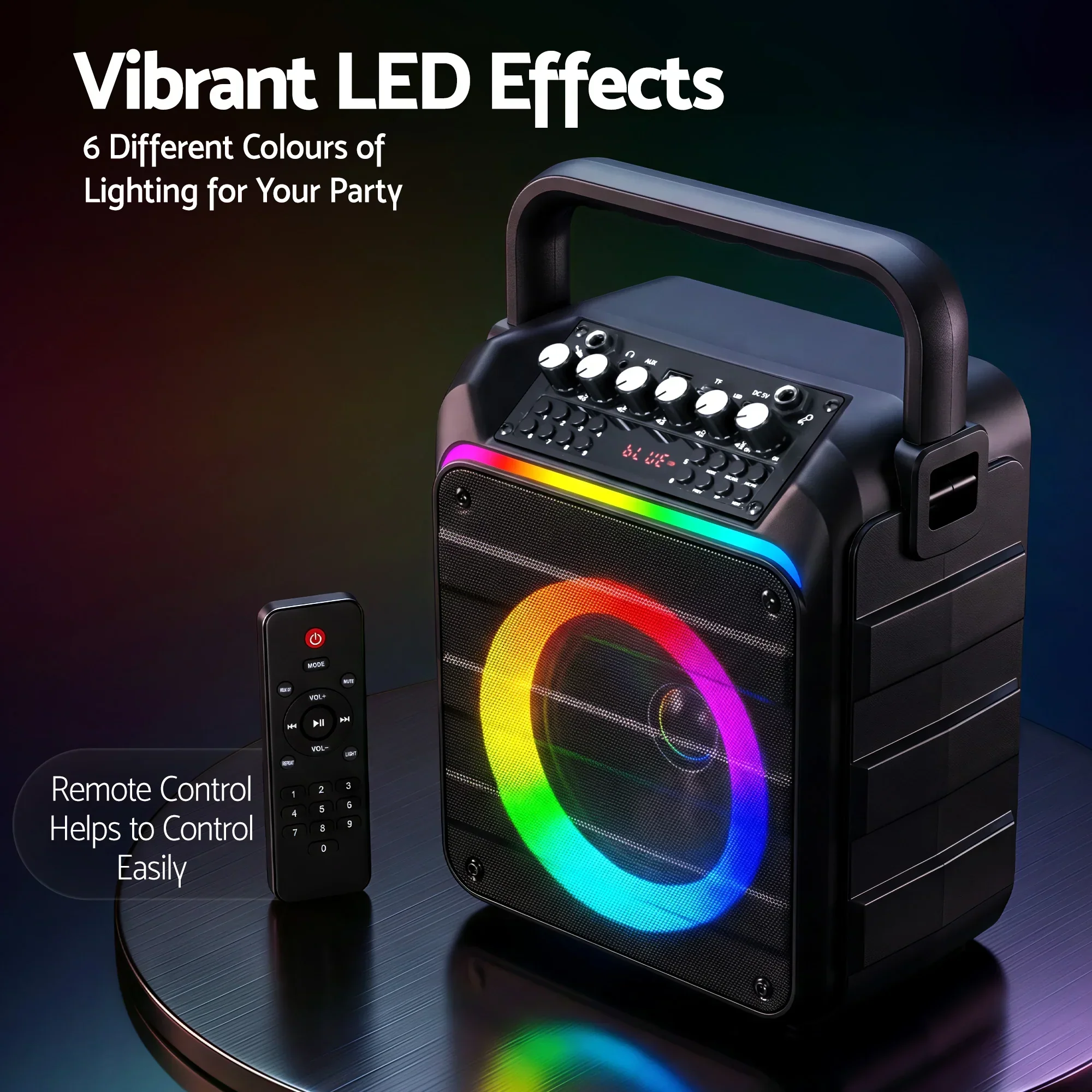Portable Karaoke Machine with 2 Wireless Microphones Bluetooth 5.3 - Image 7