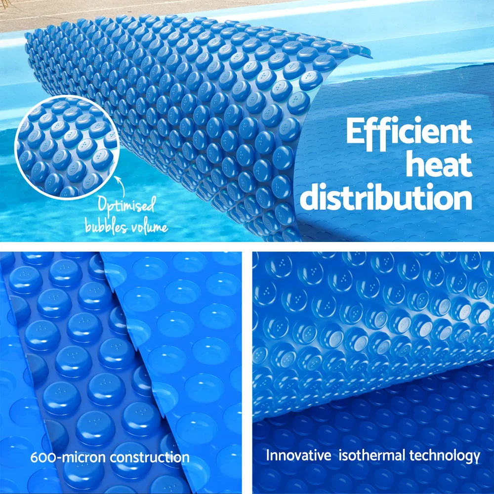 Pool Cover 600 Micron Heat Solar Blanket 9.5x5m w/ 5.55m Roller - Image 3