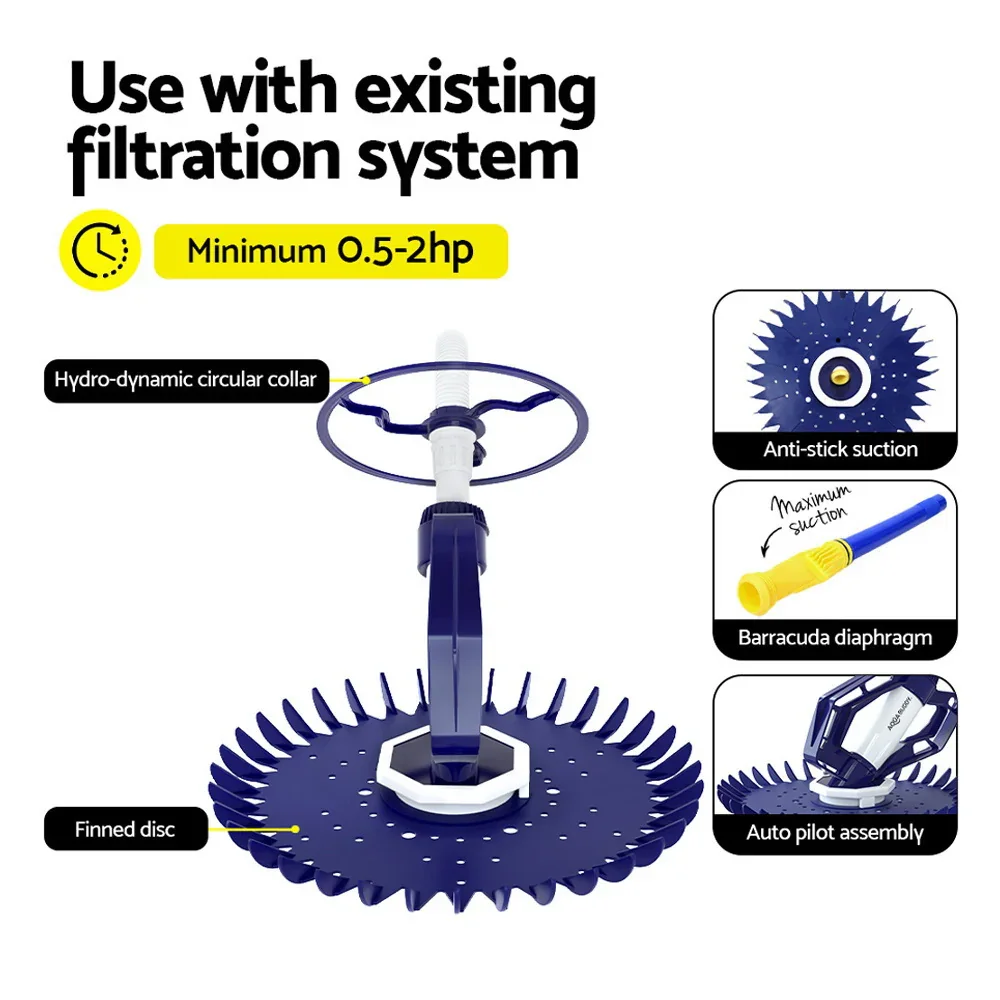 Pool Cleaner Automatic Vacuum Floor Climb Suction Swimming Hose 10M - Image 3
