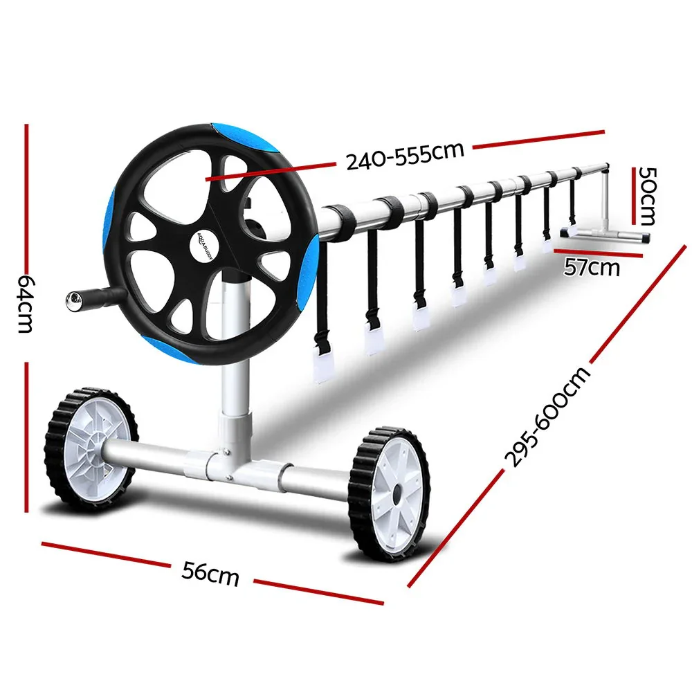 Pool Cover Roller 5.5m Adjustable Swimming Pool Solar Blanket Reel Blue - Image 3