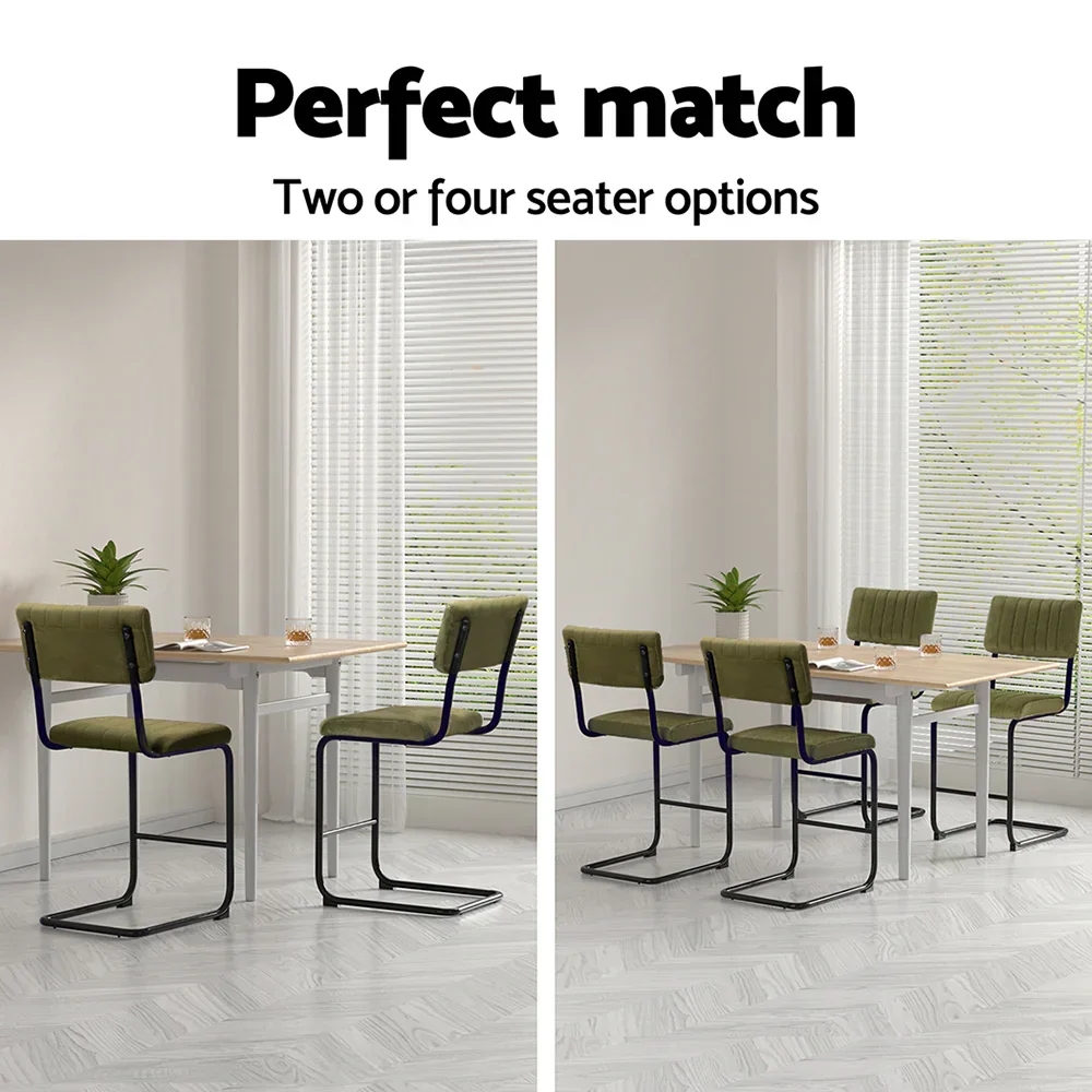 2x Bar Stools Velvet Chairs Green - Image 6