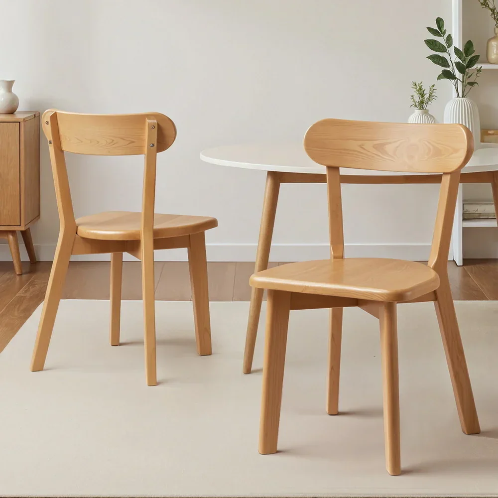 2x Dining Chairs Wooden Kitchen Accent Chair Cafe Lounge Rubber Wood