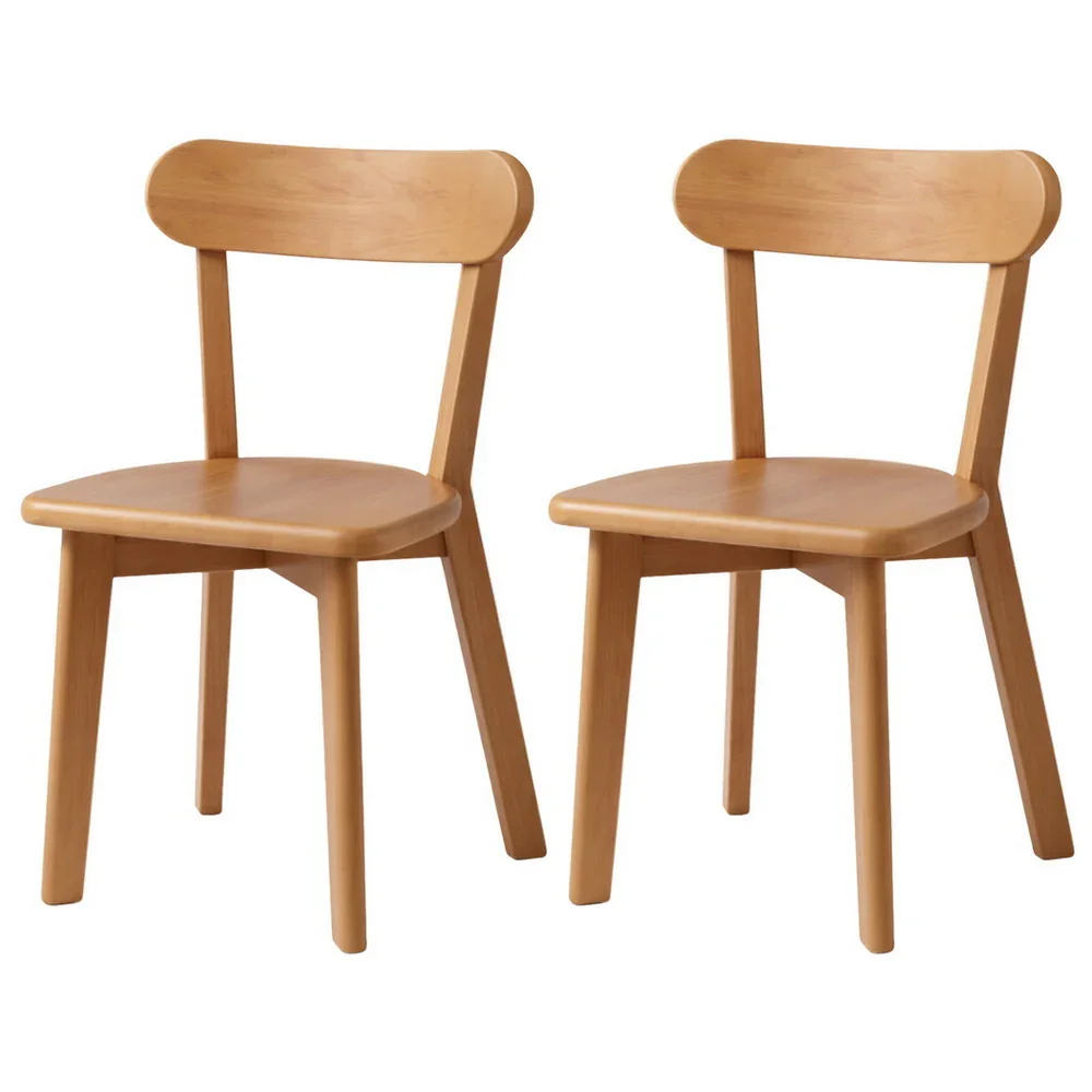 2x Dining Chairs Wooden Kitchen Accent Chair Cafe Lounge Rubber Wood - Image 7