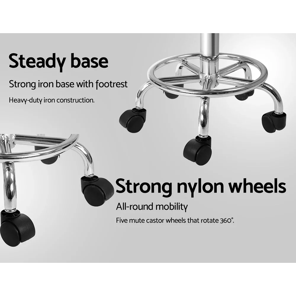 2x Salon Stool Saddle Swivel Chair Black - Image 14