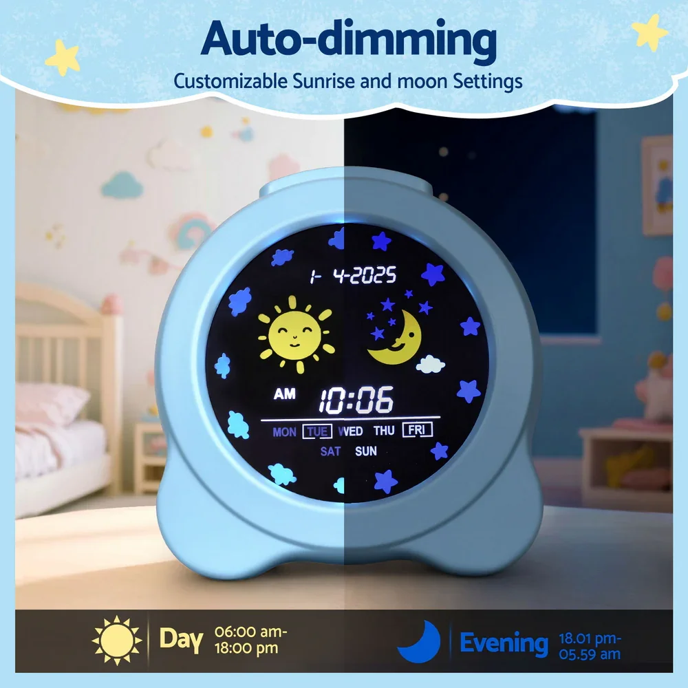3.8" Digital Day Clock Calendar Alarm LCD Display Blue - Image 4