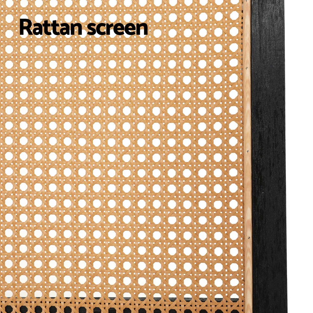 3 Panel Room Divider Screen 151x180cm Rattan Brown - Image 4