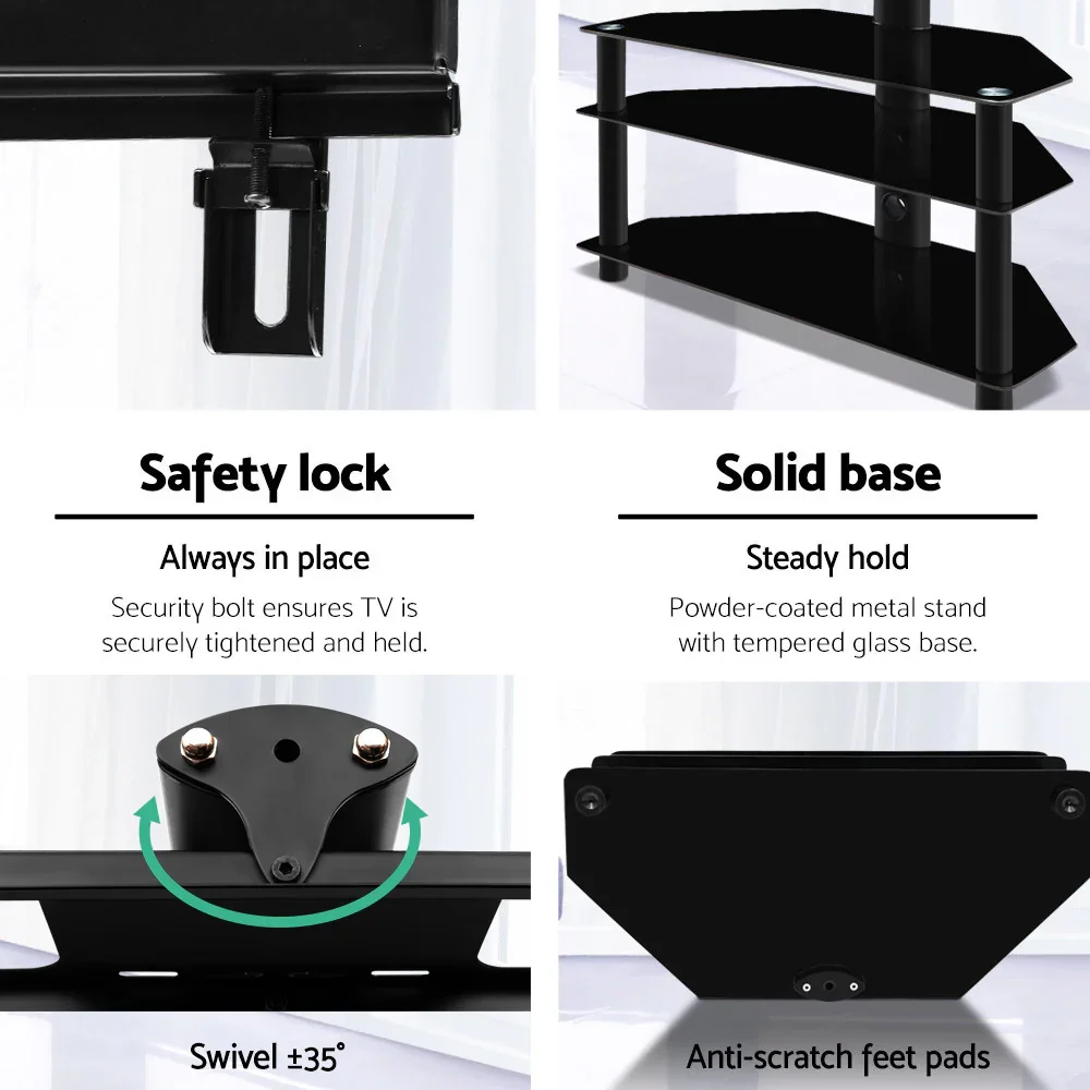 TV Stand Mount Bracket for 32"-60" LED LCD 3 Tiers Storage Floor Shelf - Image 8