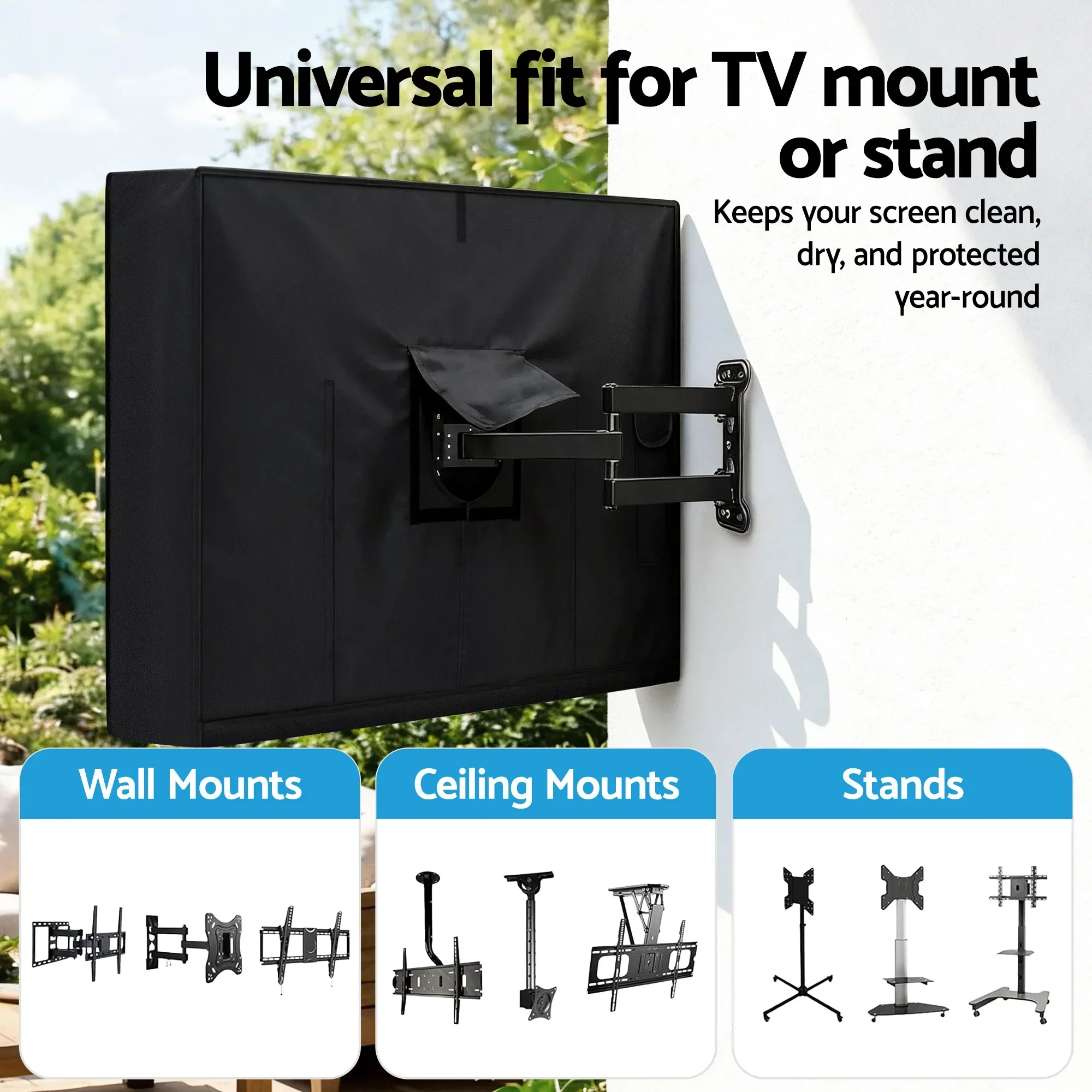 40-43 Inch TV Cover Waterproof Outdoor Patio Flat Television Protector - Image 2