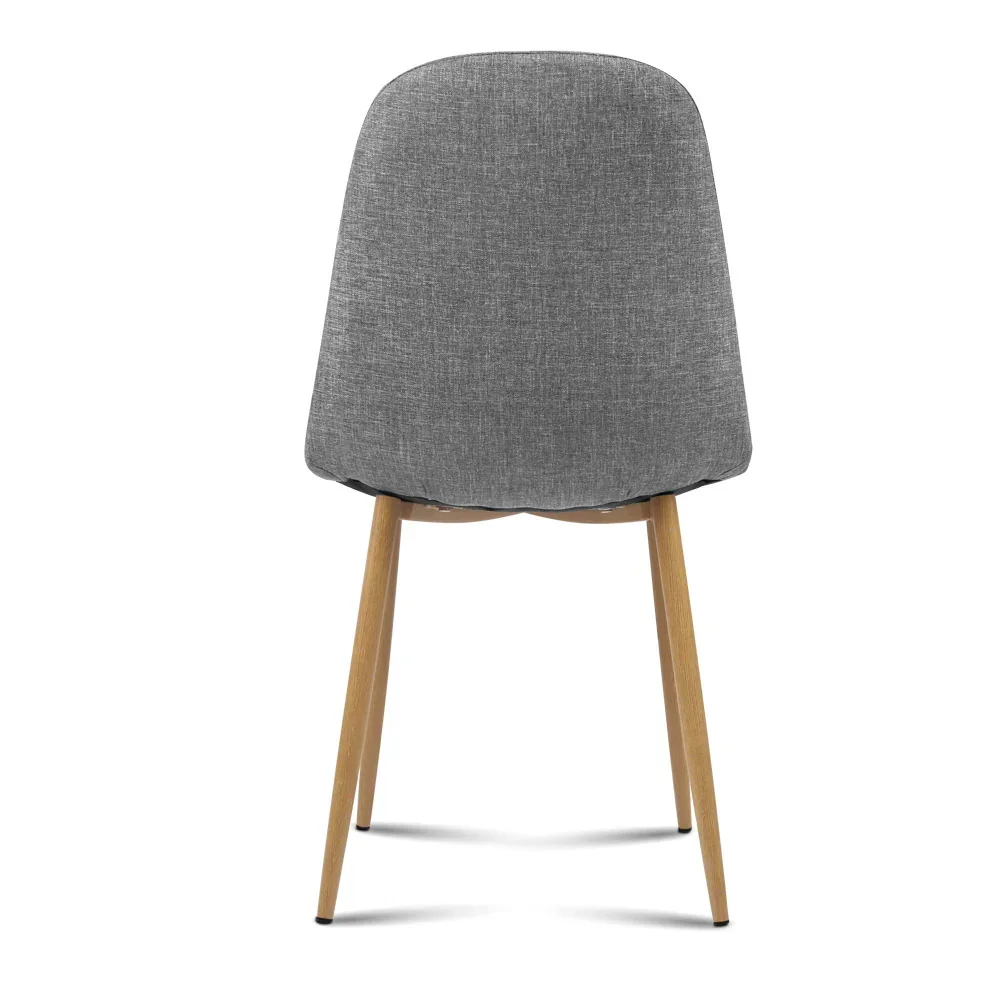 Dining Chairs Set of 4 Linen Curved Slope Grey - Image 5