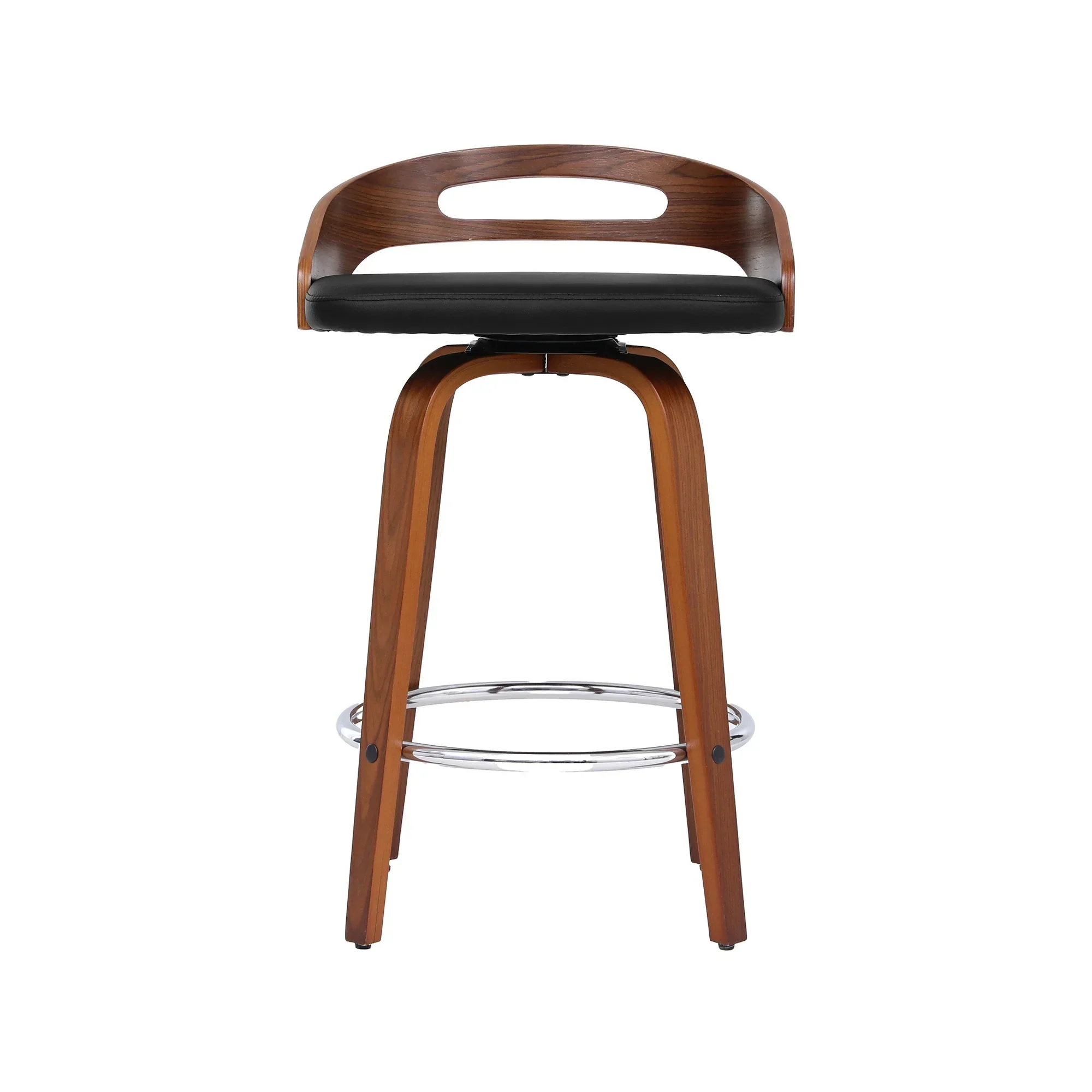 4x Bar Stools Swivel Dining Chairs Low Back Counter Seat PU Cushion - Image 3