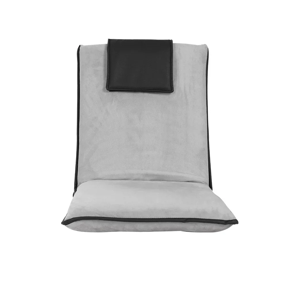 4X Floor Lounge Sofa Bed Floor Cushion Velvet Grey - Image 3