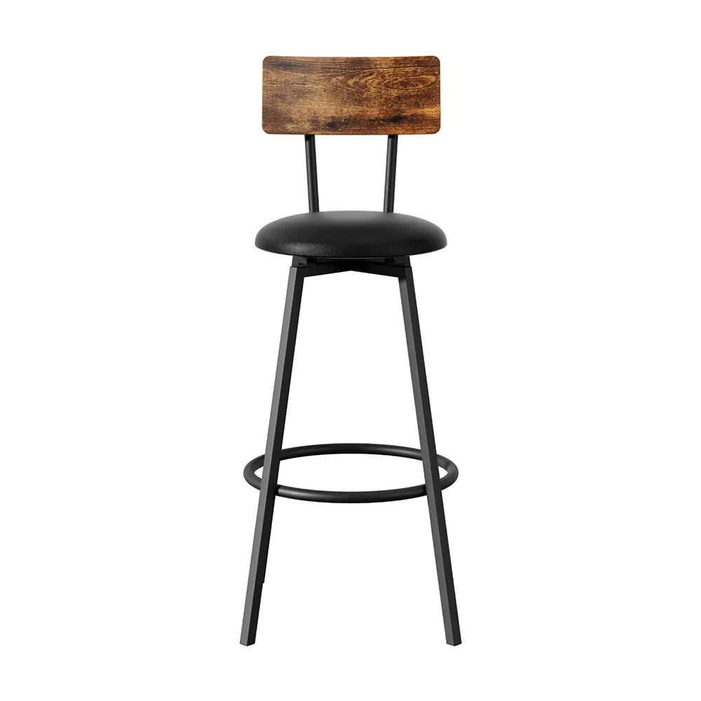 4X Industrial Bar Stools Upholstered Counter Chairs Steel Frame Anti-Scratch - Image 3