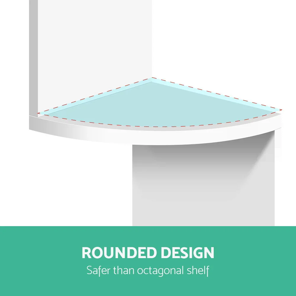 Wall Shelf Corner Floating 5-Tier White - Image 3