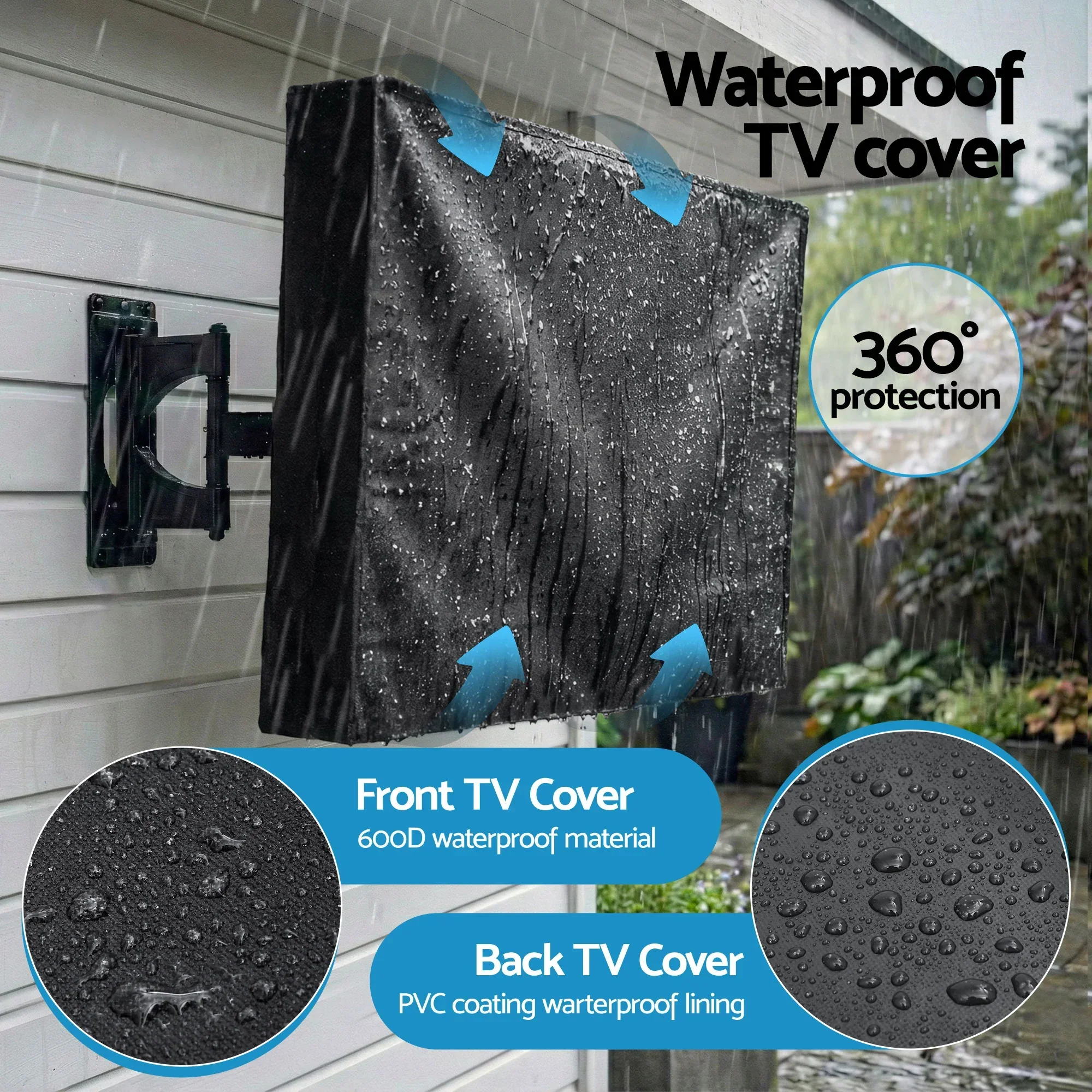 55-58 Inch TV Cover Waterproof Outdoor Patio Flat Television Protector - Image 4