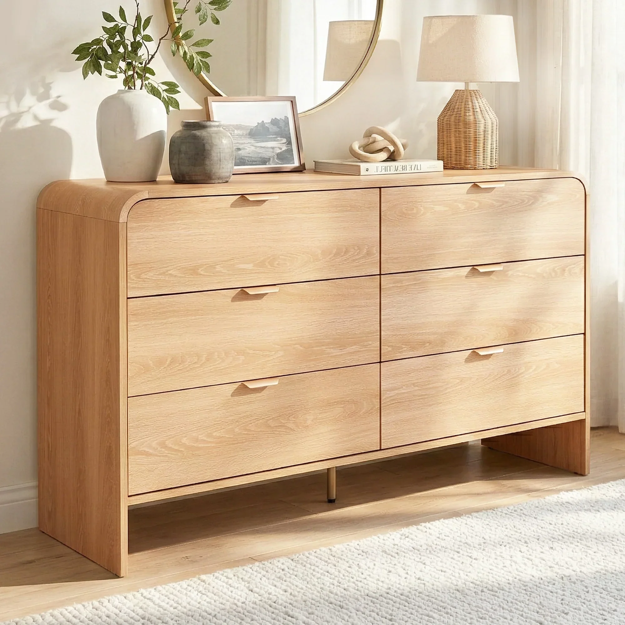 6 Chest of Drawers Dresser Cabinet Pine