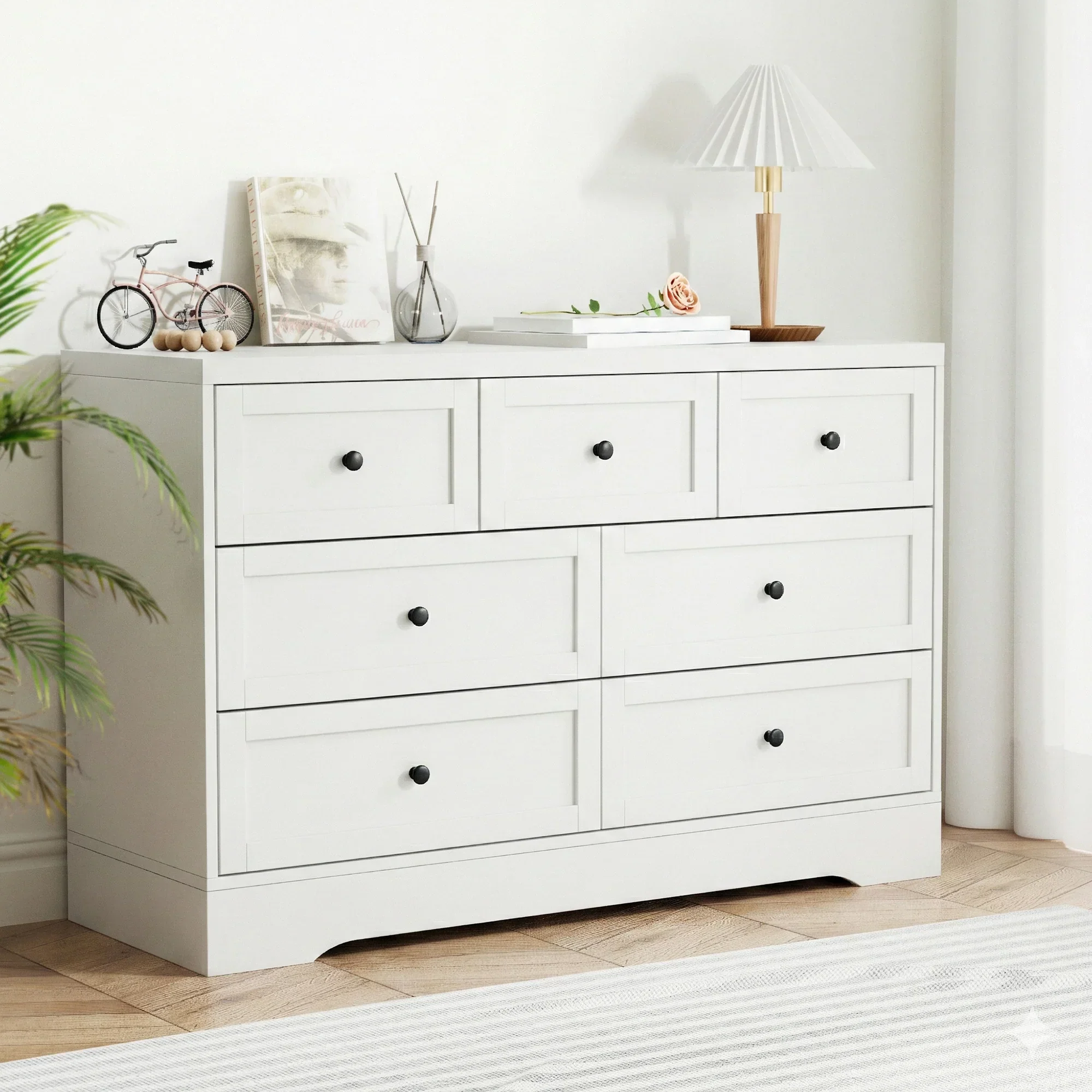 7 Chest of Drawers Dresser Table White