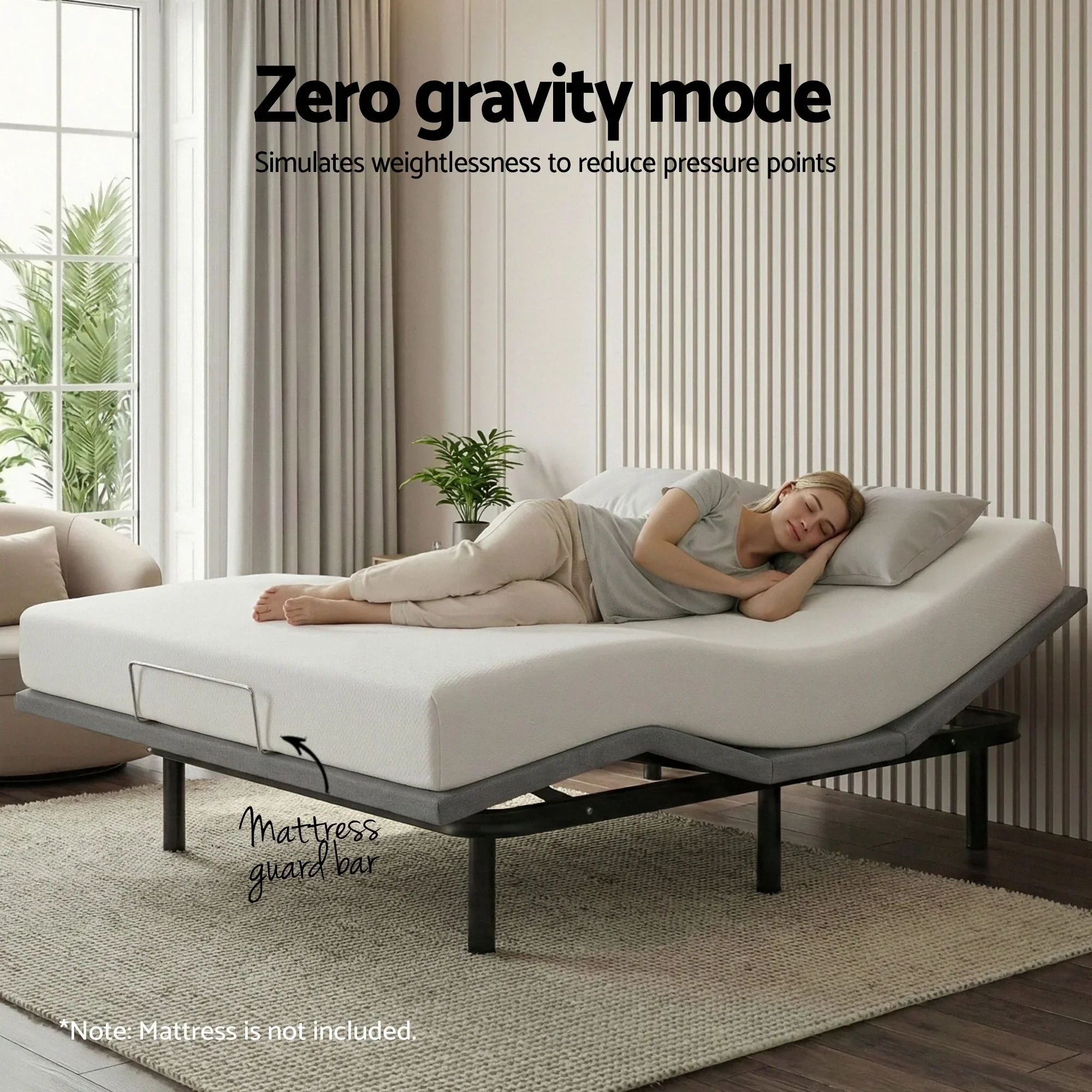 Adjustable Bed Frame King Size Electric Bed Base Wireless Remote Control Zero Gravity Power Bed Foundation - Image 3