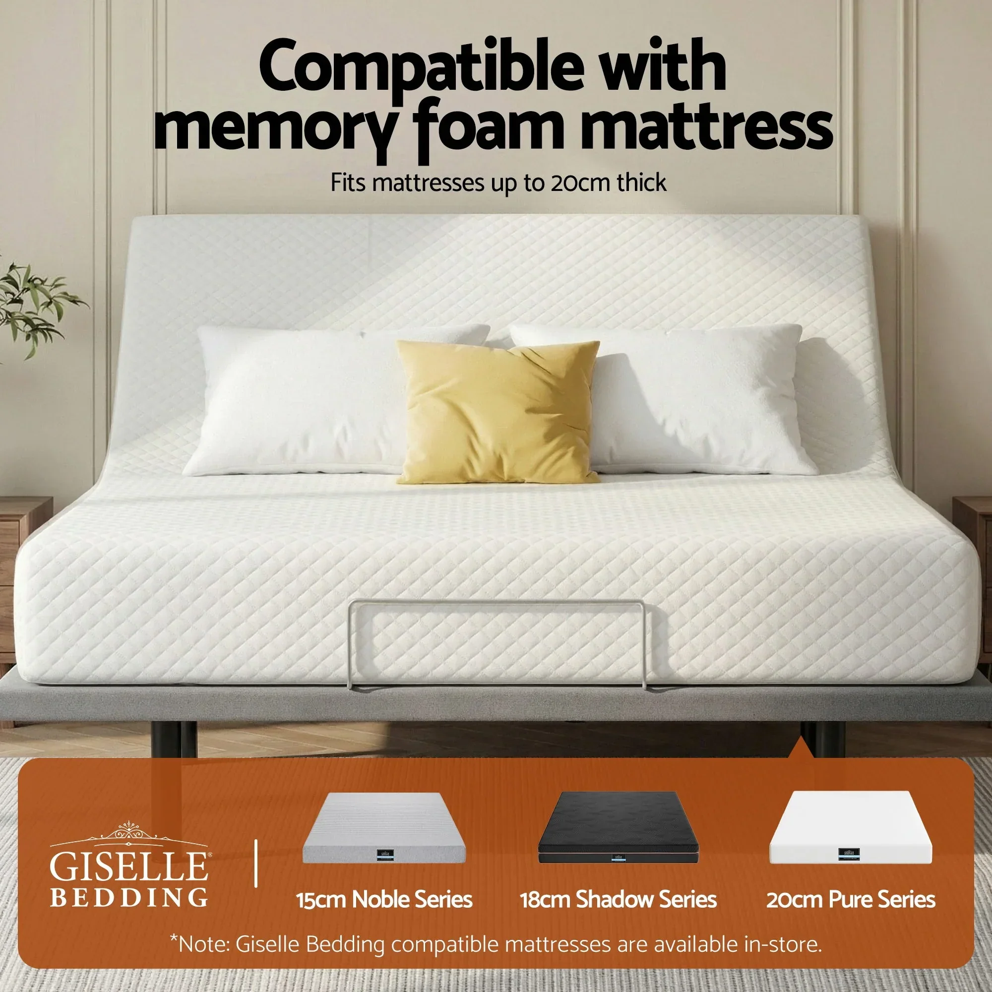 Adjustable Bed Frame King Size Electric Bed Base Wireless Remote Control Zero Gravity Power Bed Foundation - Image 4