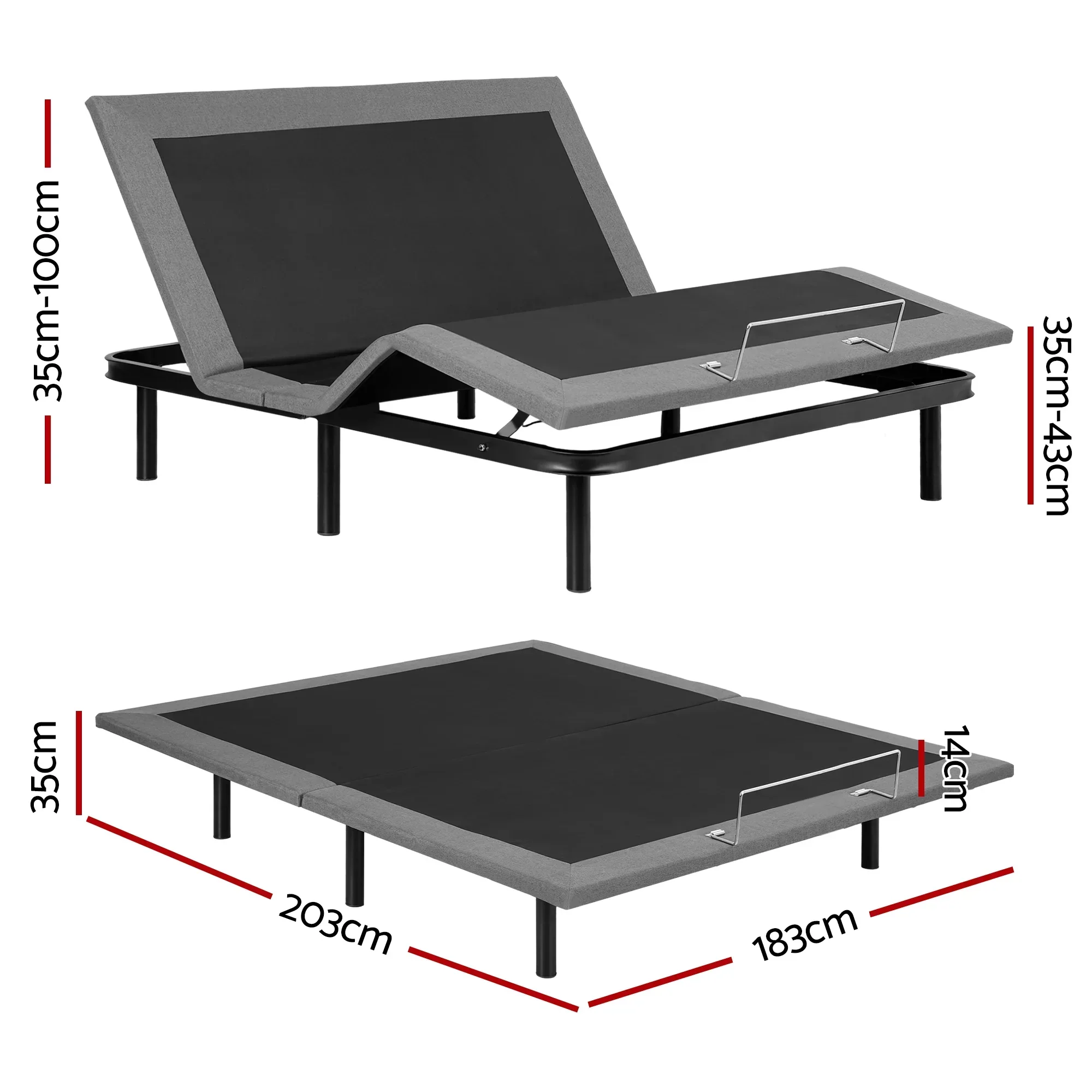 Adjustable Bed Frame King Size Electric Bed Base Wireless Remote Control Zero Gravity Power Bed Foundation - Image 8