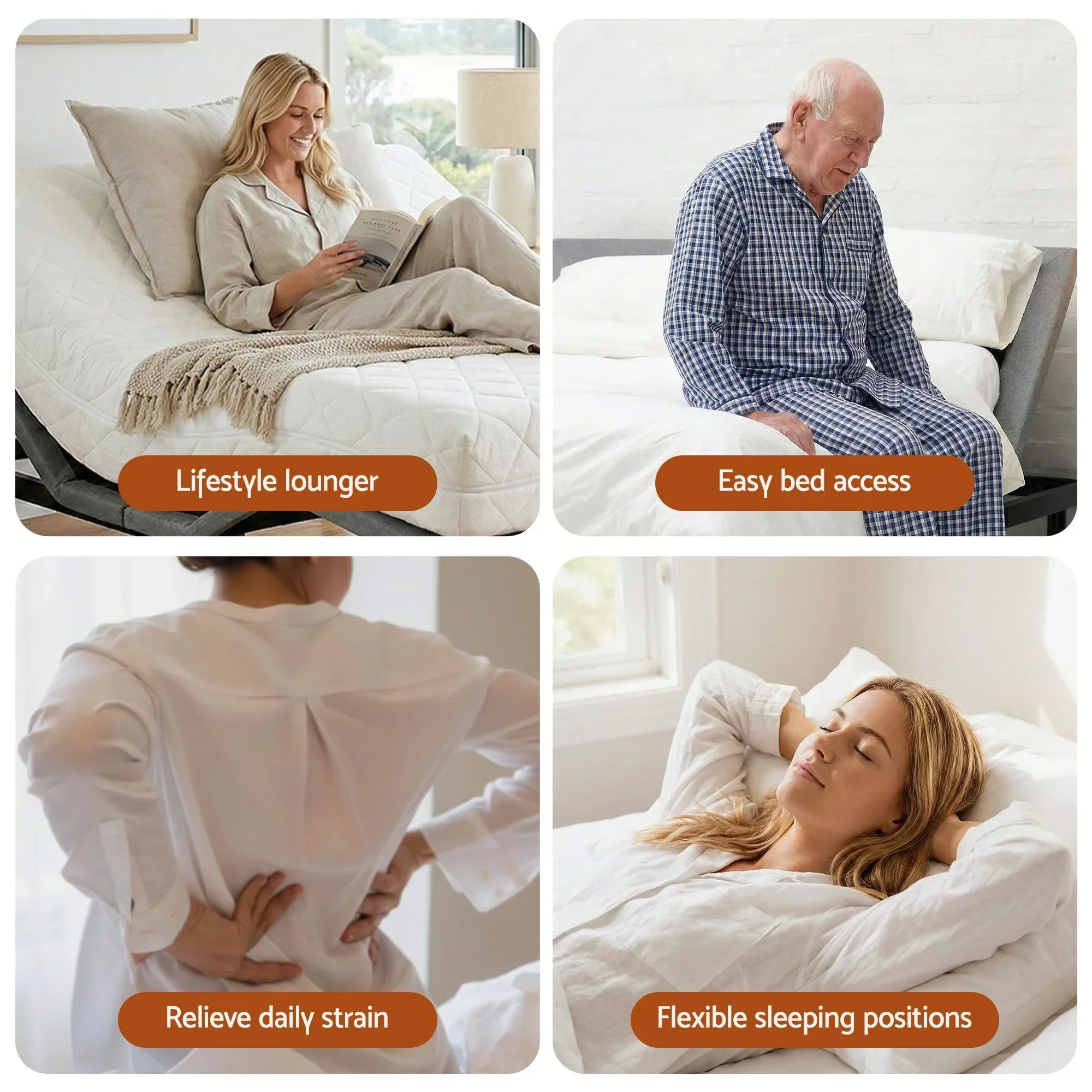Adjustable Bed Frame Queen Size Electric Bed Base Wireless Remote Control Zero Gravity Power Bed Foundation - Image 7