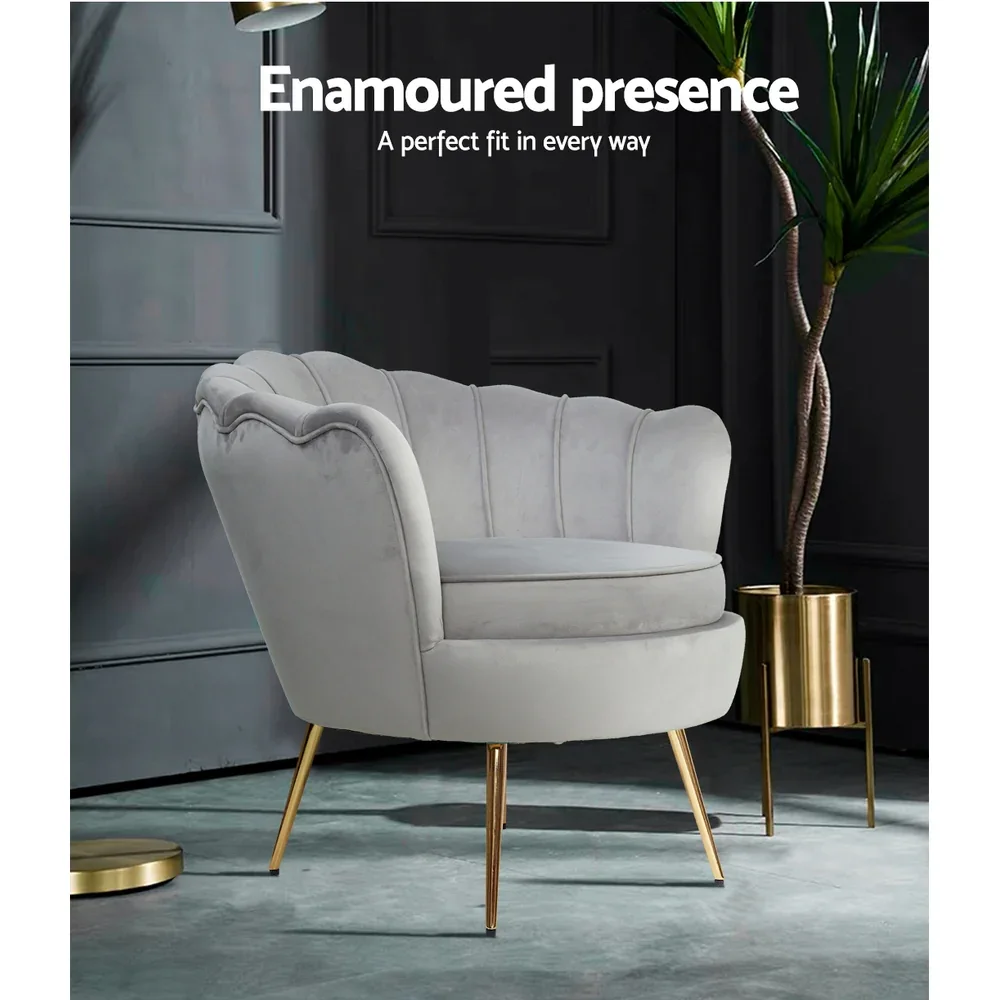 Armchair Velvet Grey Callista - Image 2