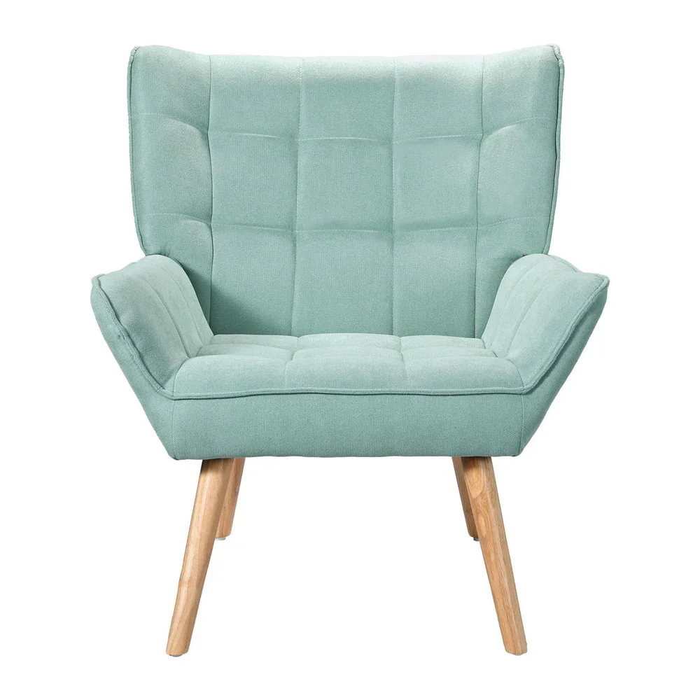 Armchair Lounge Chair Accent Chairs Sofa Linen Fabric Cushion Seat Blue - Image 3