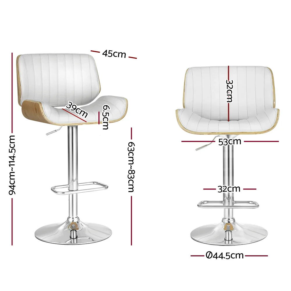 Bar Stools Swivel Leather Chairs Wooden - Image 2