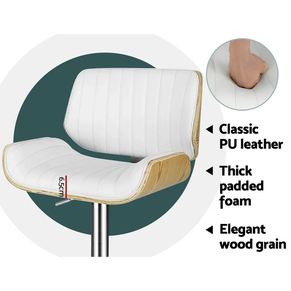 Bar Stools Swivel Leather Chairs Wooden - Image 7