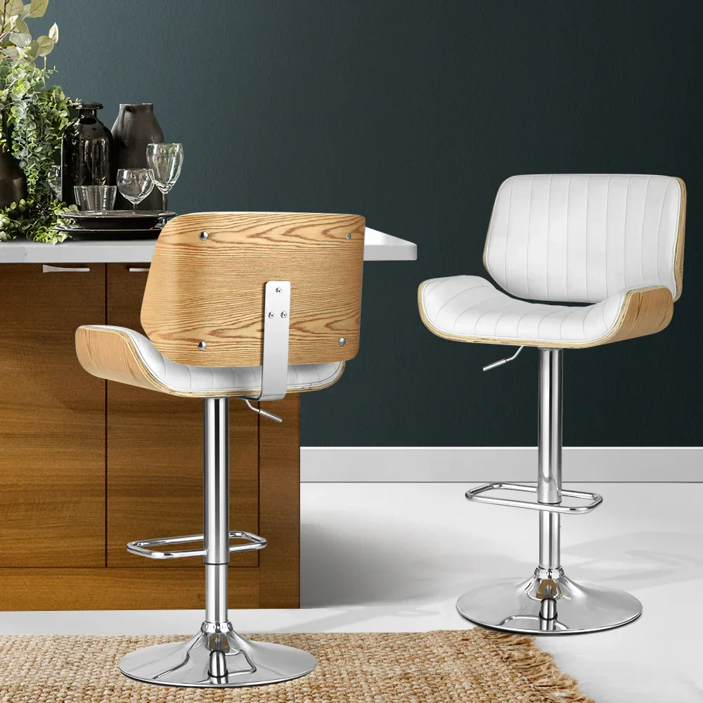 Bar Stools Swivel Leather Chairs Wooden - Image 8
