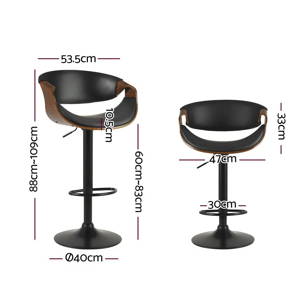 Bar Stools Gas Lift Leather w/Armrest - Image 2