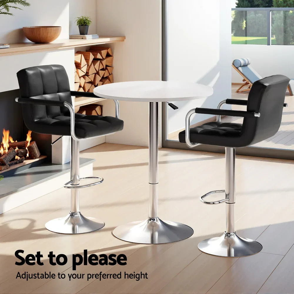 Bar Table and Stools Set Dining Desk Kitchen Chairs Cafe Pub - Image 5