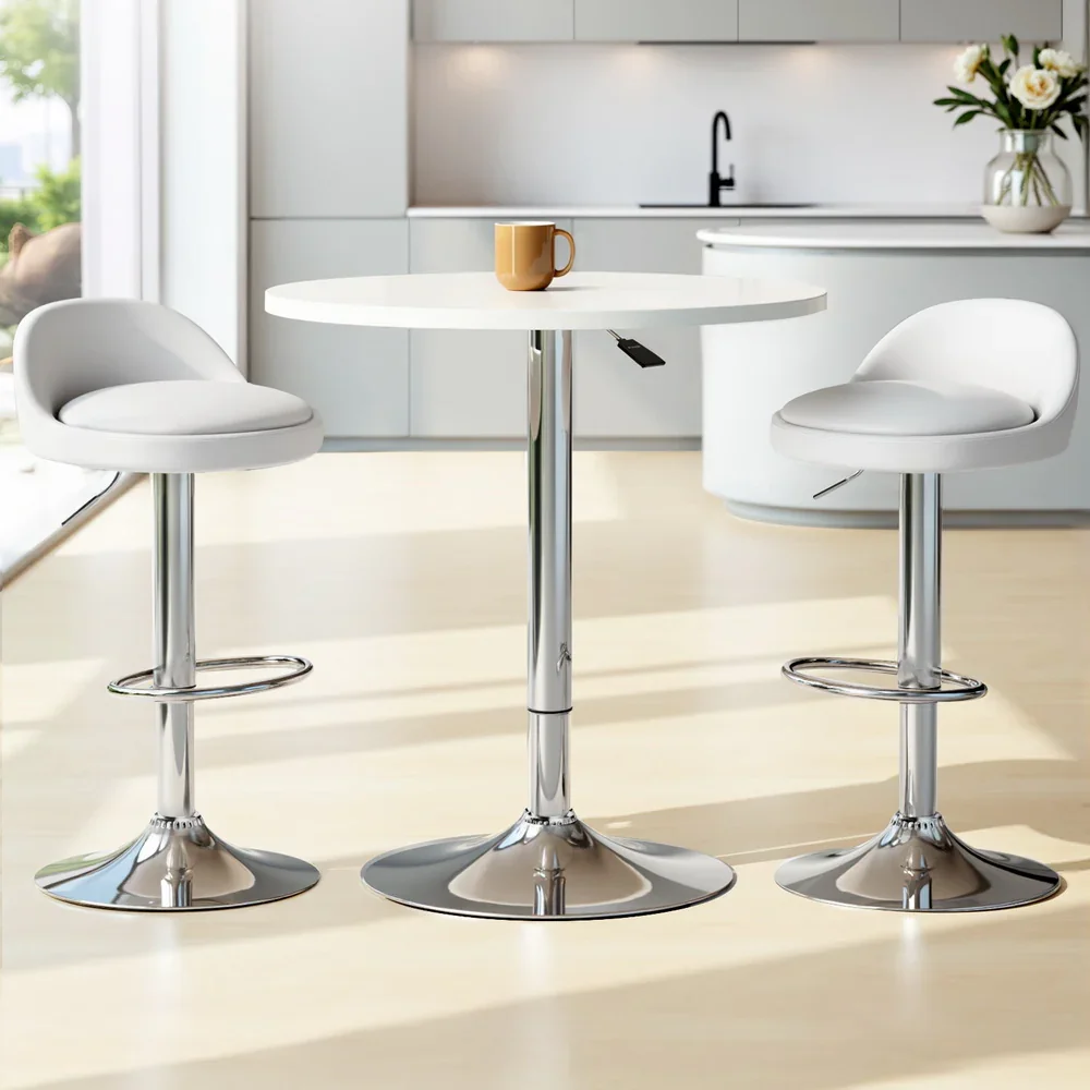 Bar Table and Stools Set Dining Desk Kitchen Chairs Cafe Pub - Image 7