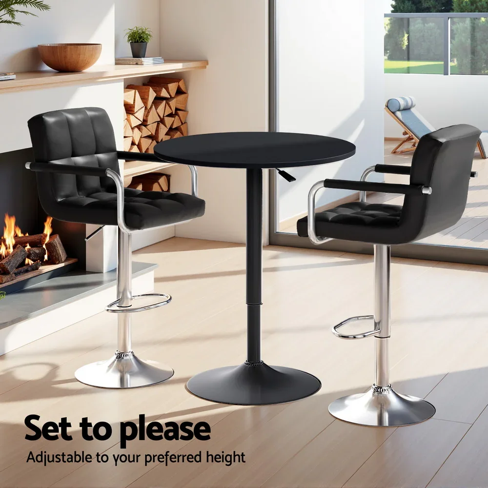 Bar Table and Stools Set Dining Desk Kitchen Chairs Cafe Pub - Image 5