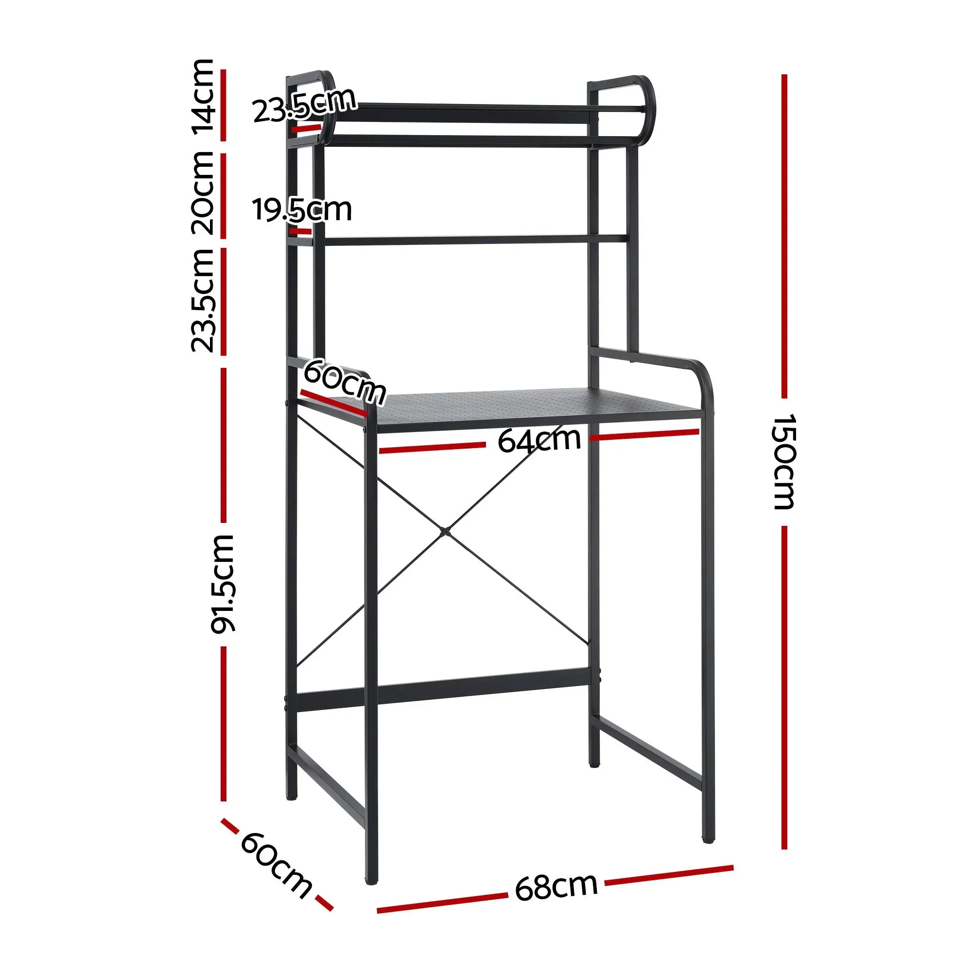 Bathroom Storage Shelf Over Washing Machine Toilet 3 Tier - Image 3