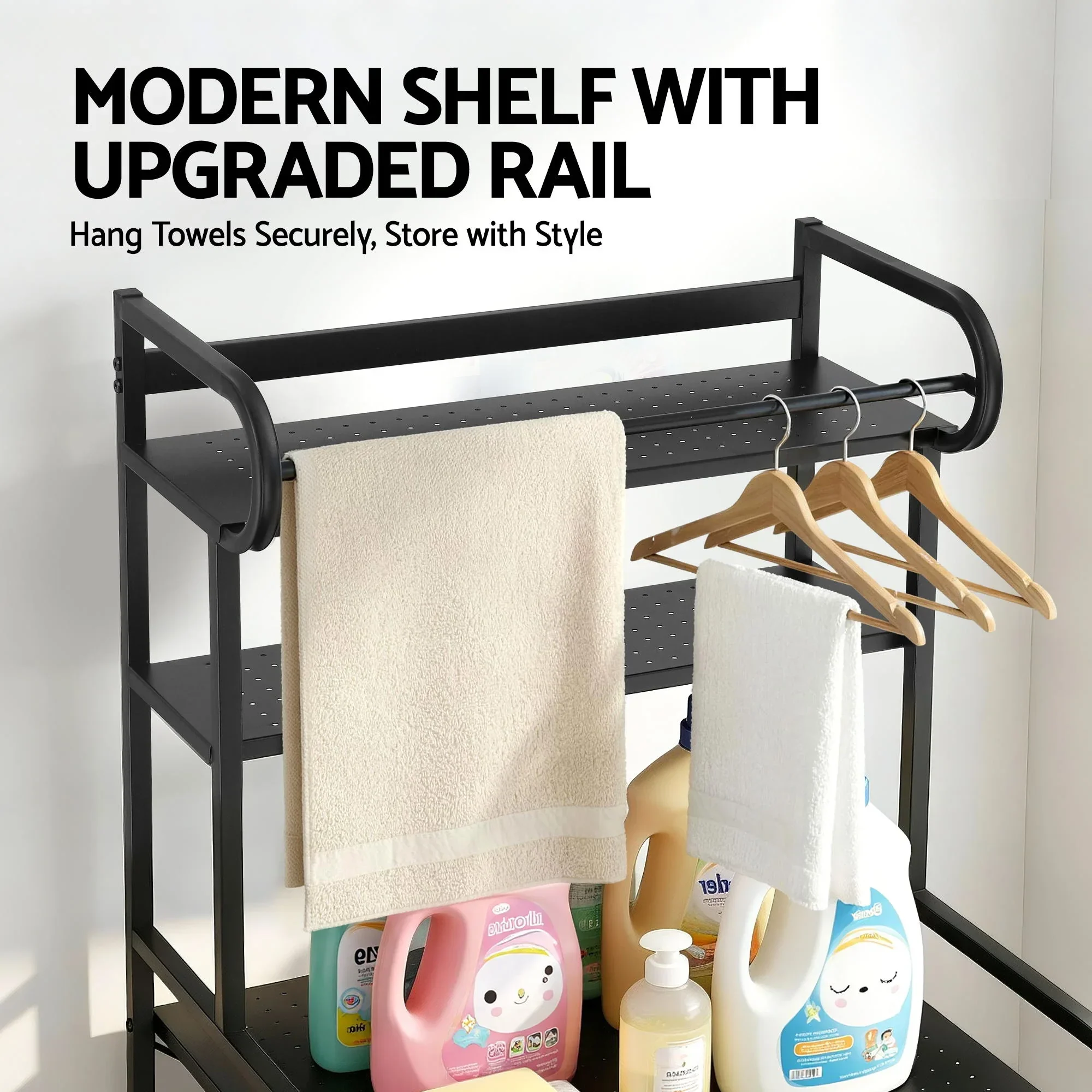 Bathroom Storage Shelf Over Washing Machine Toilet 3 Tier - Image 7