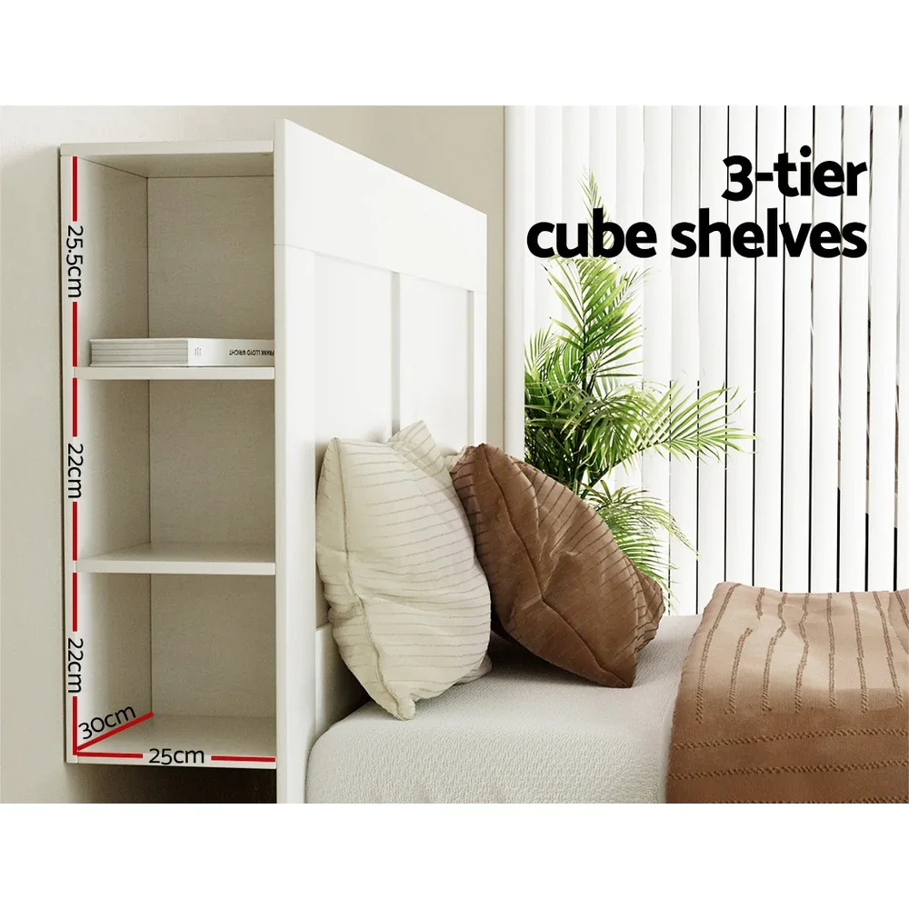 Bed Head Headboard King with Shelves - CABI White - Image 2