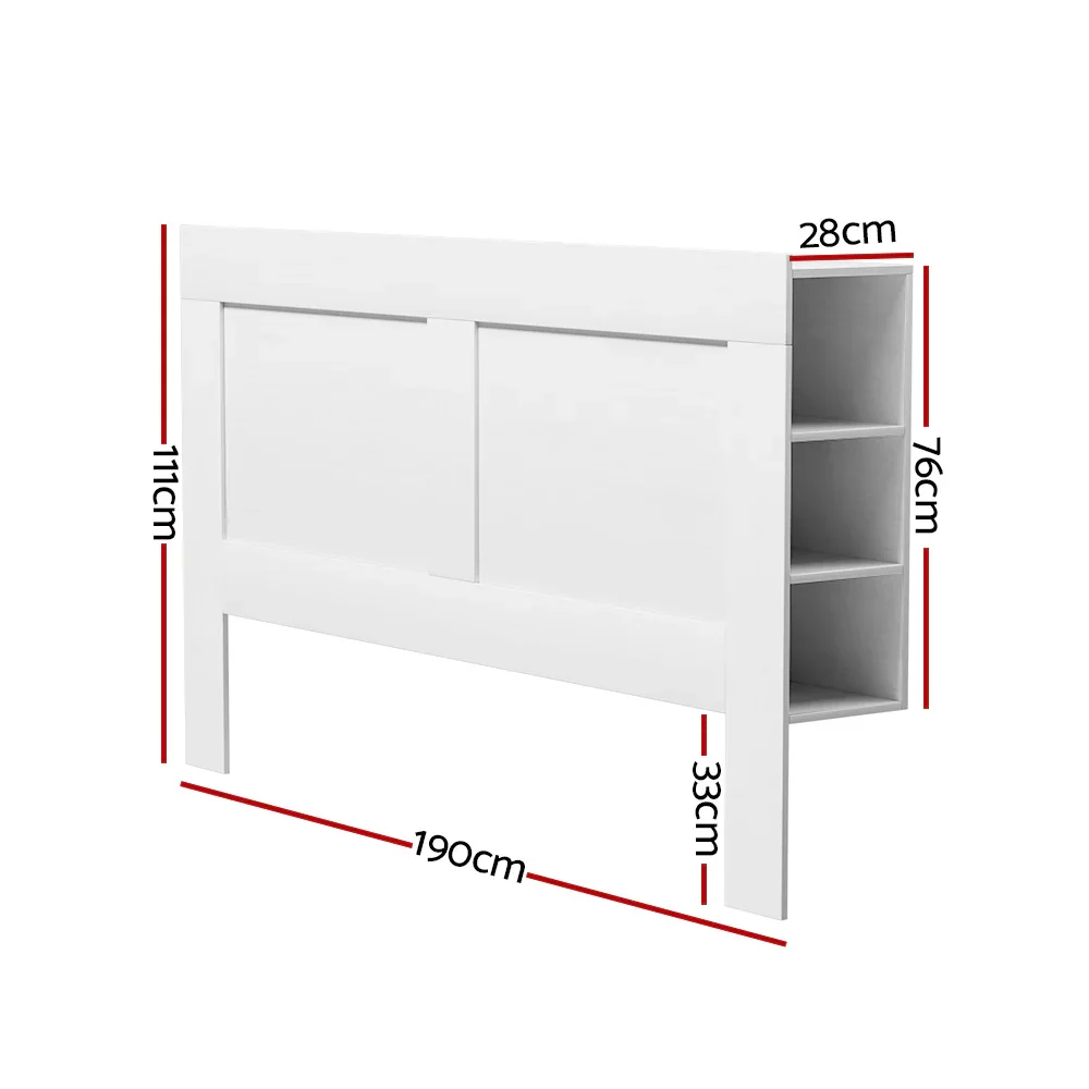 Bed Head Headboard King with Shelves - CABI White - Image 5
