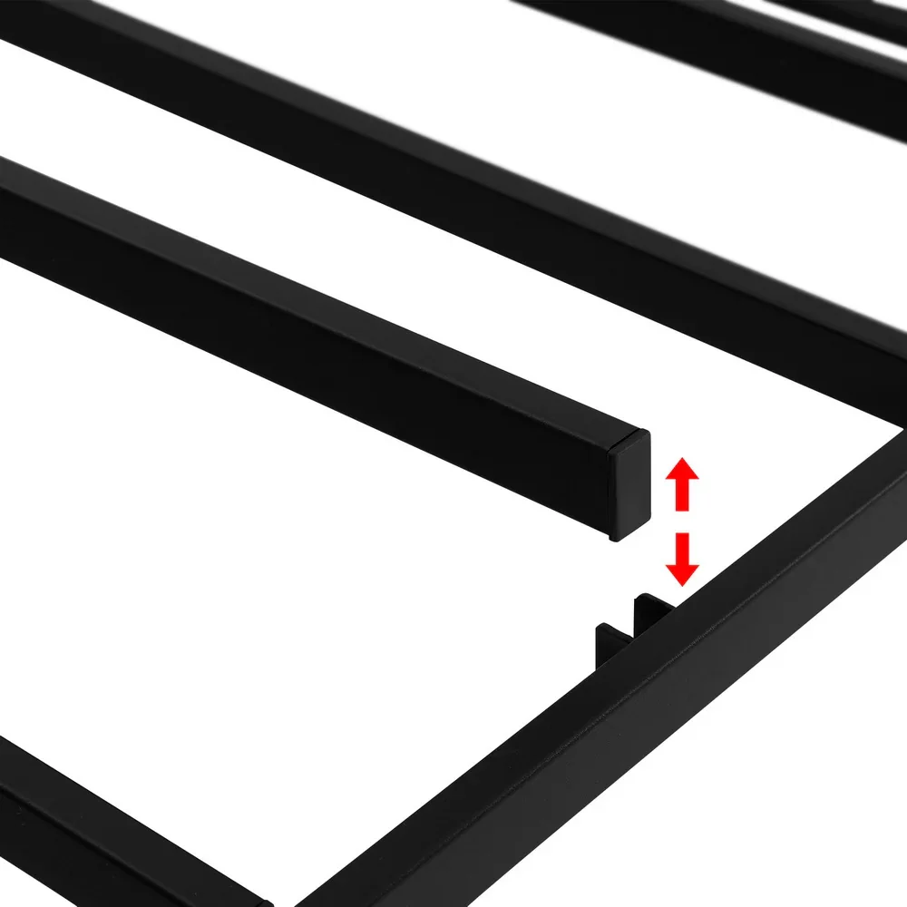 Bed Frame King Size Metal Grey MASON - Image 3