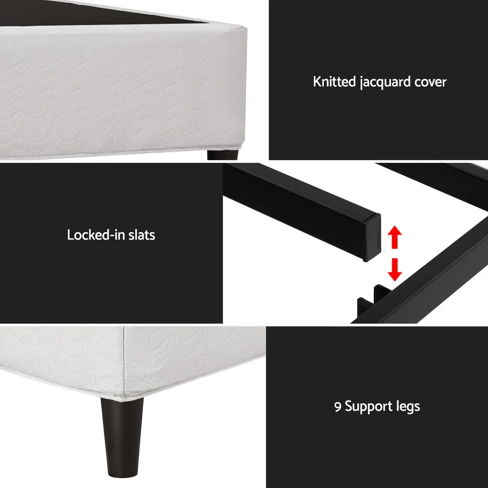 Bed Frame King Size Metal Grey MASON - Image 6
