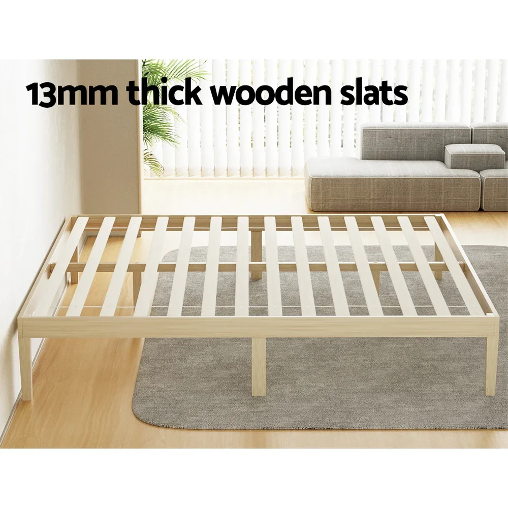 Bed Frame King Size Wooden Base Mattress Platform Timber Pine BRUNO - Image 5